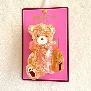 Piper K Brown Teddy Bear Hair Claw Clip